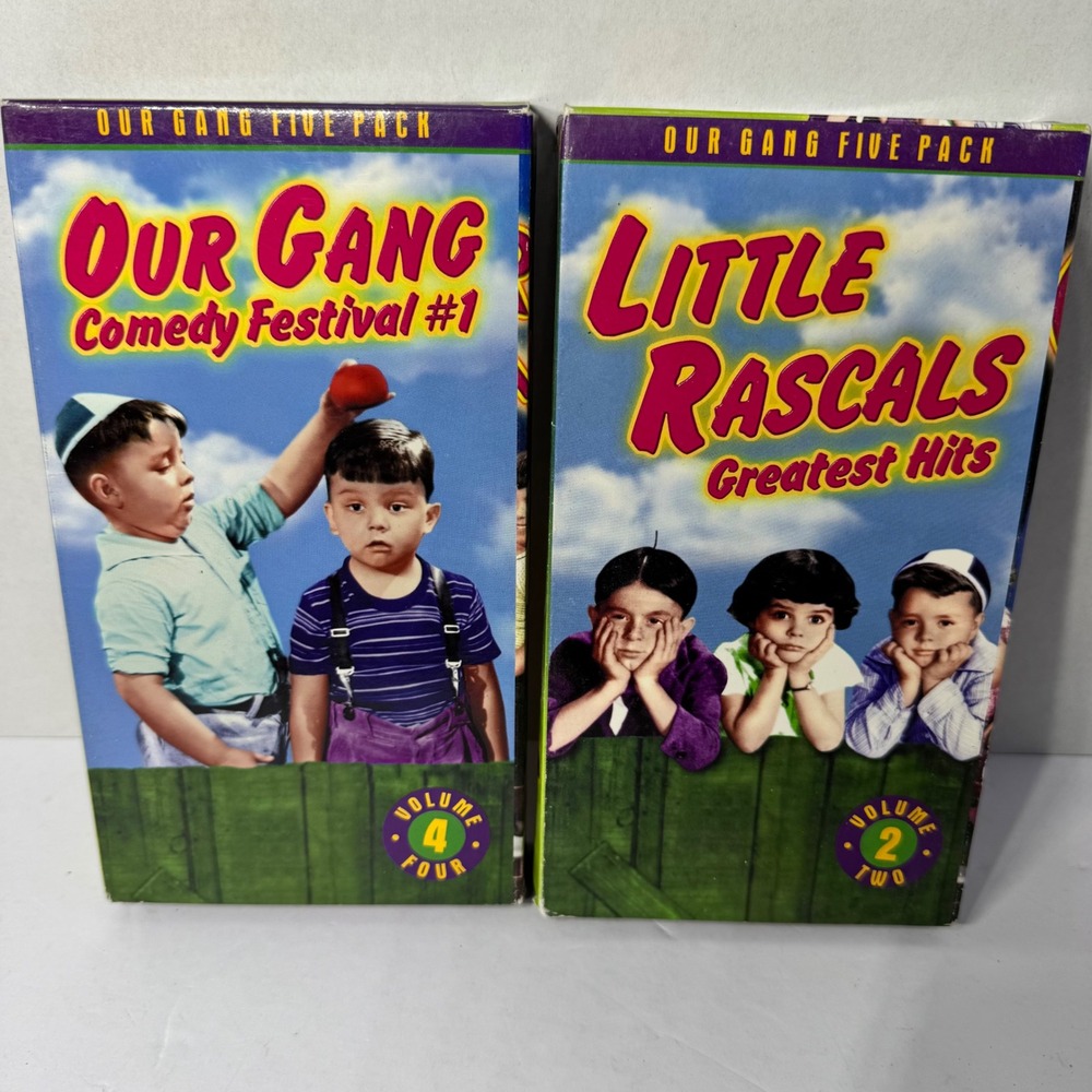 Little Rascals Vintage 1990s VHS Movie Tape Bundle Volume 2 &‎ Volume 4 Our Gang